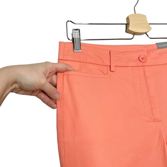 NWT Talbots Peach Coral Perfect Skimmer Cropped Slim Leg Pants - Picture 2 of 11